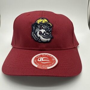 OC Sports Youth Maroon Bulldog Mascot Baseball Hat Adjustable Cap MiLB NEW‎